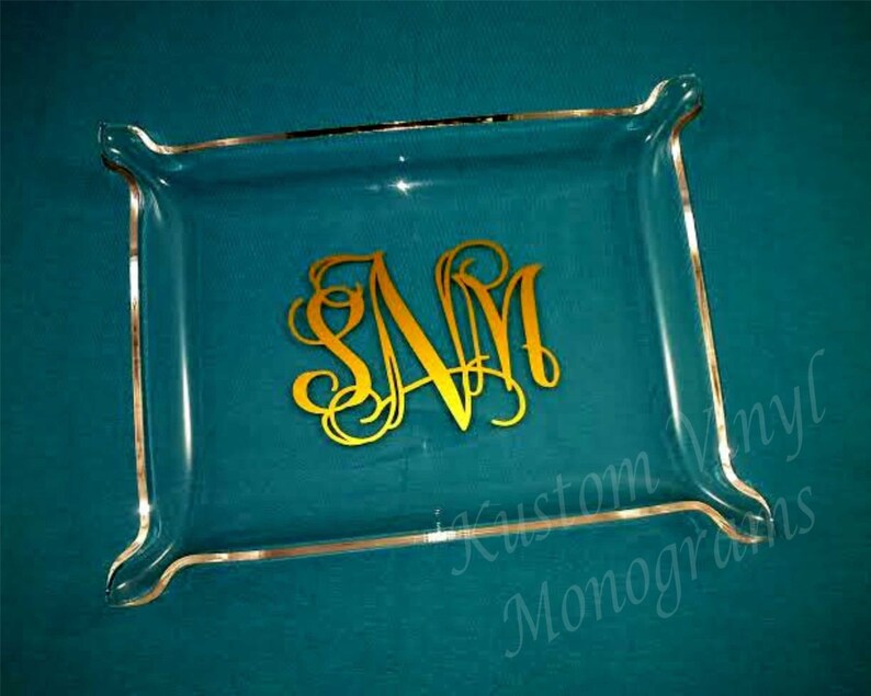 Monogrammed Small Clear Elegant Acrylic Tray