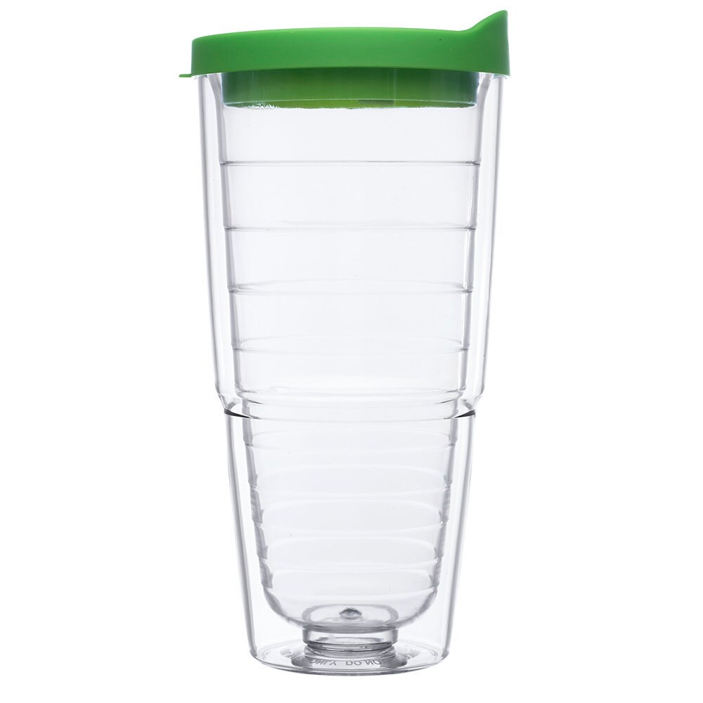 DIY 24 oz Clear Double Wall Insulated Tumbler With Green Lid & | Etsy