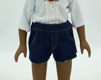Denim Delight...Jeans shorts for 14 to 15 inch dolls.