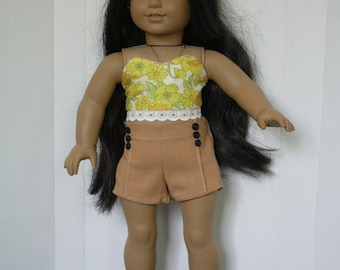 Shorncliffe Sands, mix 'n' match pintucked shorts for 18 to 20 inch dolls