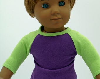 Baseball T-shirts for 18 inch Boy or Girl Dolls and 14 to 15 inch dolls.