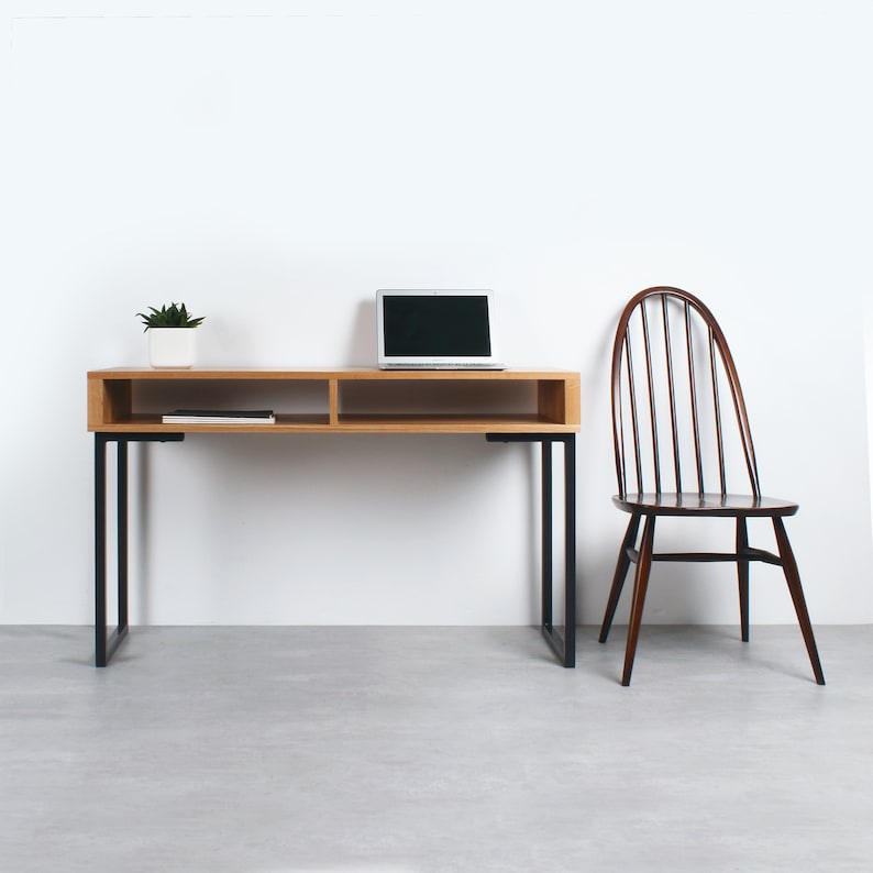 Console Table Desk Solid Oak Minimalist Mid Century Modern Etsy UK