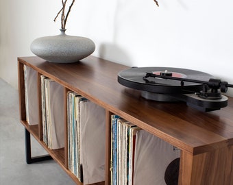 Amazon.com: affeivul Mid-Century Vinyl Storage Cabinet Table