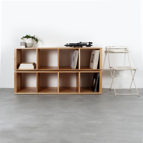 Solid Wood Bookcase/Vinyl Holder