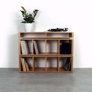 Turntable Stand DJ stand with Vinyl Record Storage, Solid Oak, cube storage &quot;Corston DJ Stand&quot;