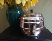 Chrome Ice Bucket Biscuit Barrel Tea Caddy 1950 39 s Mid Century Retro Art Deco Style Cookie Canister Vintage Kitchen Storage Home Bar Man Cave