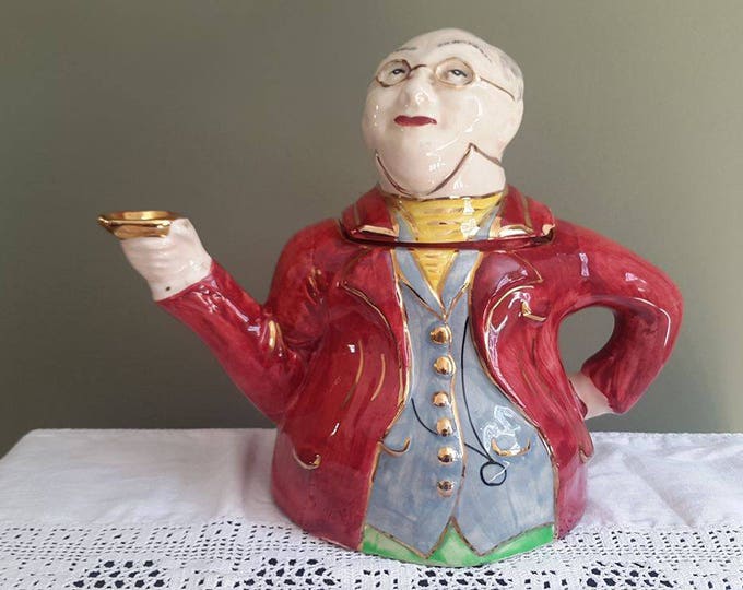 Vintage Novelty Teapot mr Pickwick Proposes a Toast Mid Century Retro