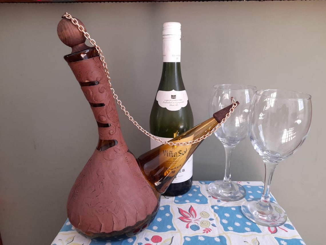 Retro Spanish Wine Decanter Porron 1970's Mid Century Etsy