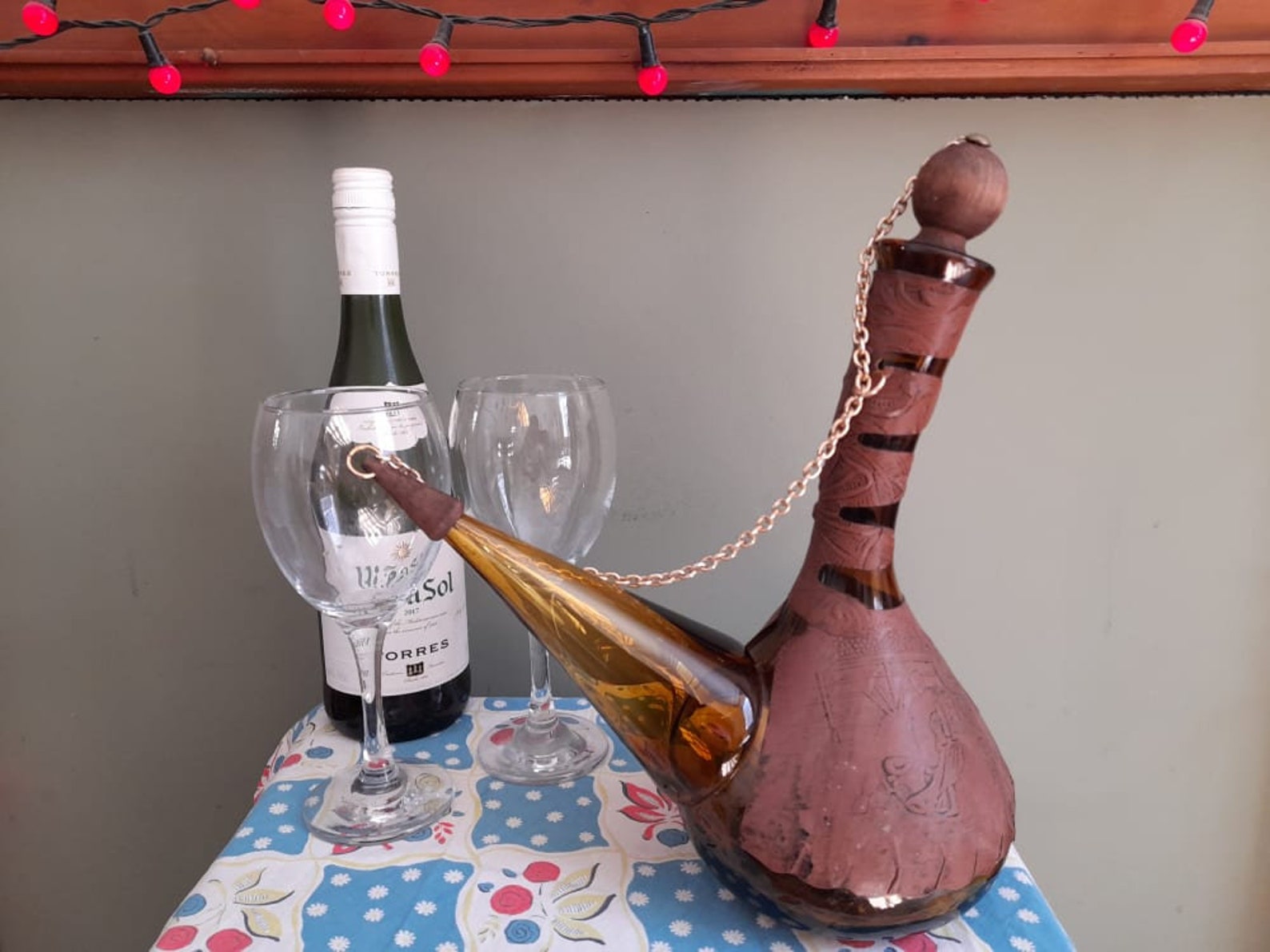 Retro Spanish Wine Decanter Porron 1970's Mid Century Etsy