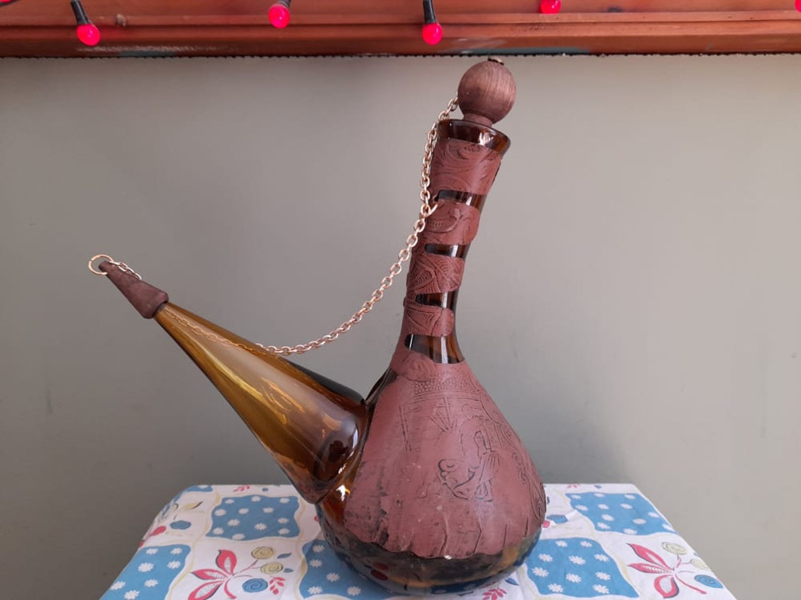 Retro Spanish Wine Decanter Porron 1970's Mid Century Etsy
