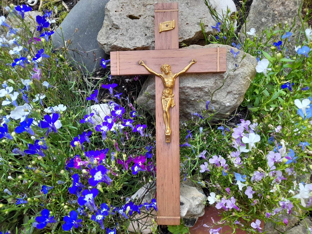 French Vintage Wall Crucifix Wood & Acrylic Jesus Christ on Etsy UK