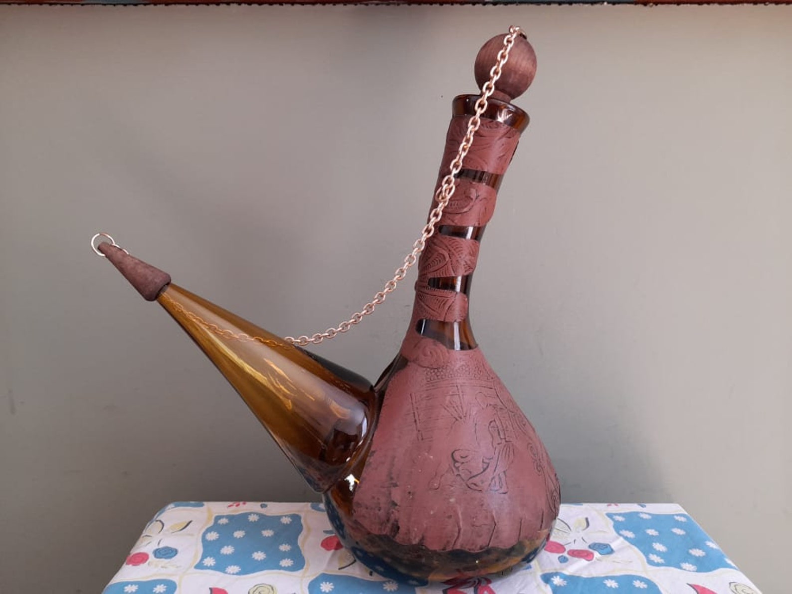 Retro Spanish Wine Decanter Porron 1970's Mid Century Etsy