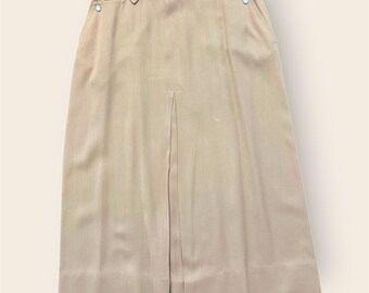 brun gabardin westernkjol från 1950-talet