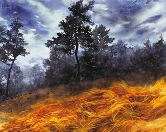 Watercolor Landscape Etsy