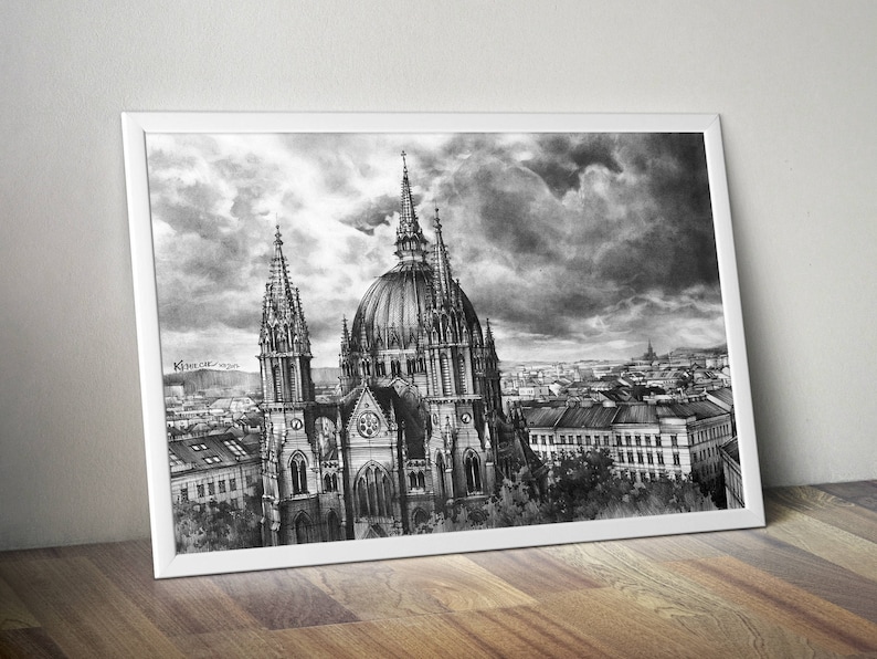 Architecture Art Print Vienna Print City View Print Etsy
