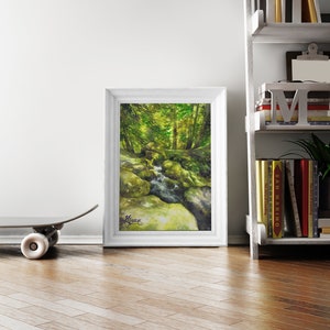 aquarelle originale de ruisseau de montagne rocheuse, aquarelle, aquarelle peinture de paysage, œuvre dart réaliste, passionné de nature, cadeau damoureux de la forêt image 7