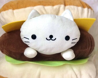 cheeseburger cat plush
