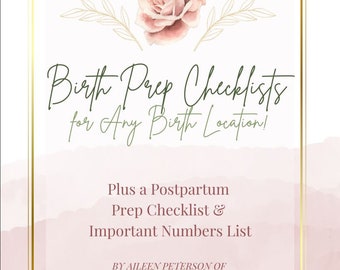 Birth Preparation Checklists + Birth Plan Template | Hospital, Homebirth (Digital Download)