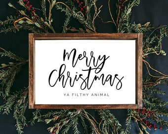 Joyeux Noël Ya Filthy Animal | Téléchargement instantané | Noël imprimable | Décor de Noël