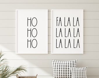 HO HO HO Fa La La | Téléchargement instantané | Rae Dunn Police | Décor de Noël | Art mural