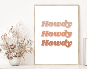 Howdy | | de téléchargement instantané | d’impression Boho | d’impression Ombre | d’art mural simple Art du Mur occidental