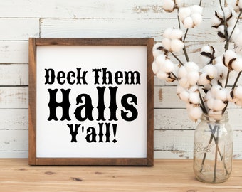 Deck Them Halls Y’all | | de téléchargement instantané | de décoration occidentale | de décoration de ranch Noël imprimable