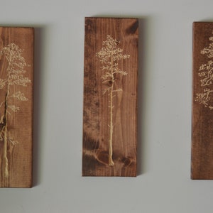 3 individual Carved tree wood wall hanging art
