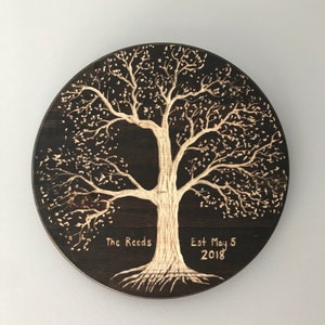 Carved Family tree personalized for wedding/anniversary gift