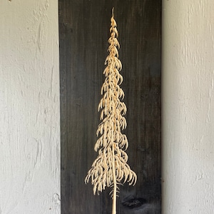 Wood wall hand carved pine tree