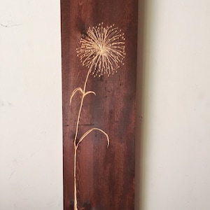 Wild flower carved and stained wall art