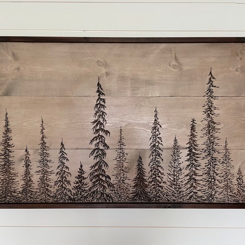 Wood Wall Art Carved Tree Forest Home Decor - Etsy