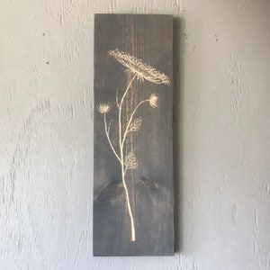 Wood wall art hand carved flower