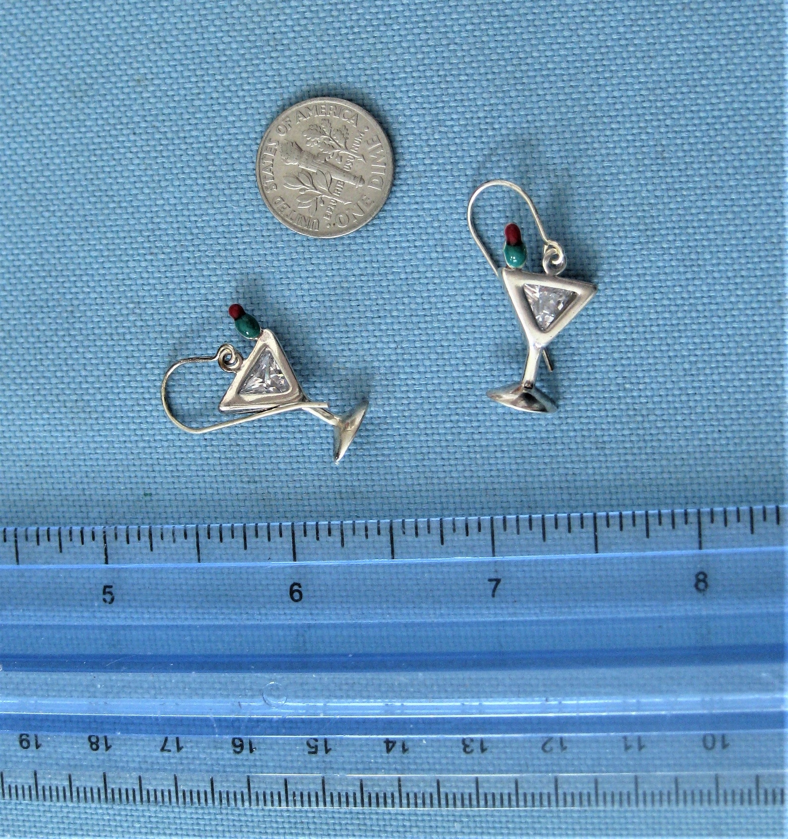 Rhinestone Martini Necklace and Dangle Martini Earrings Etsy