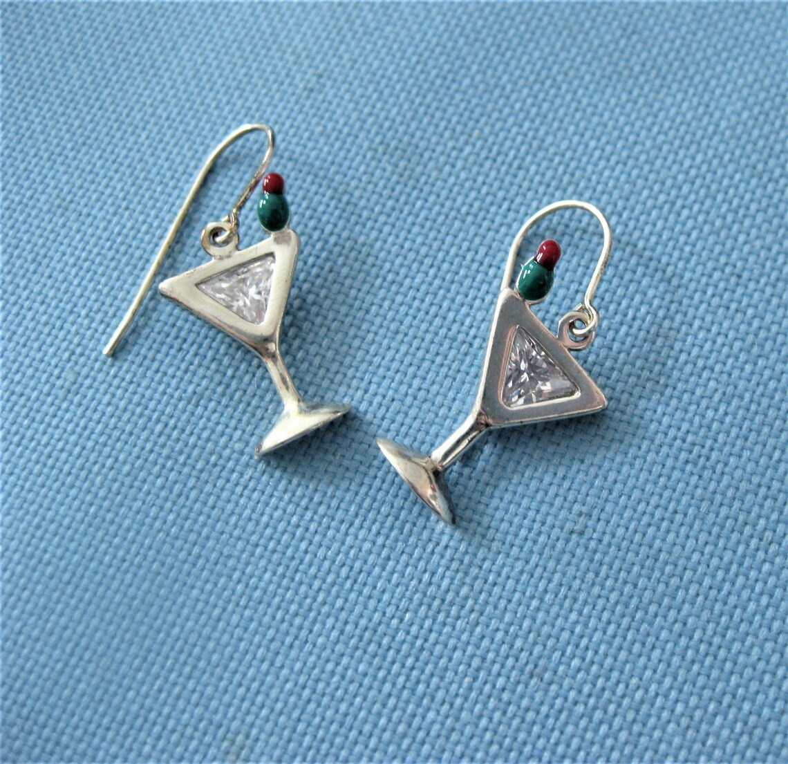 Rhinestone Martini Necklace and Dangle Martini Earrings Etsy