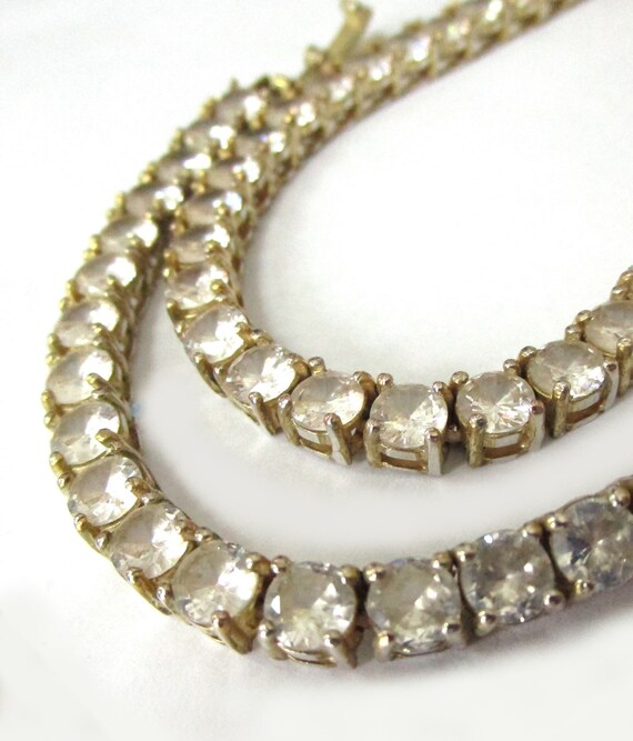 Quality Vintage Silver Tone and Clear Rhinestone … - image 5