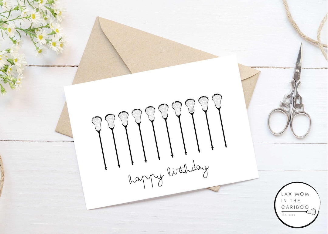 Lacrosse Birthday Card Printable blank Inside 002 Line of Etsy