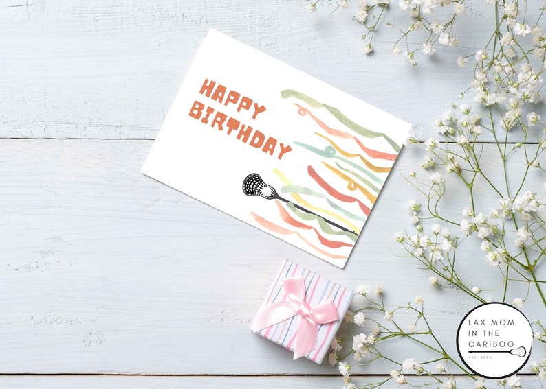 Lacrosse Birthday Card Printable blank Inside 016 Orange Etsy