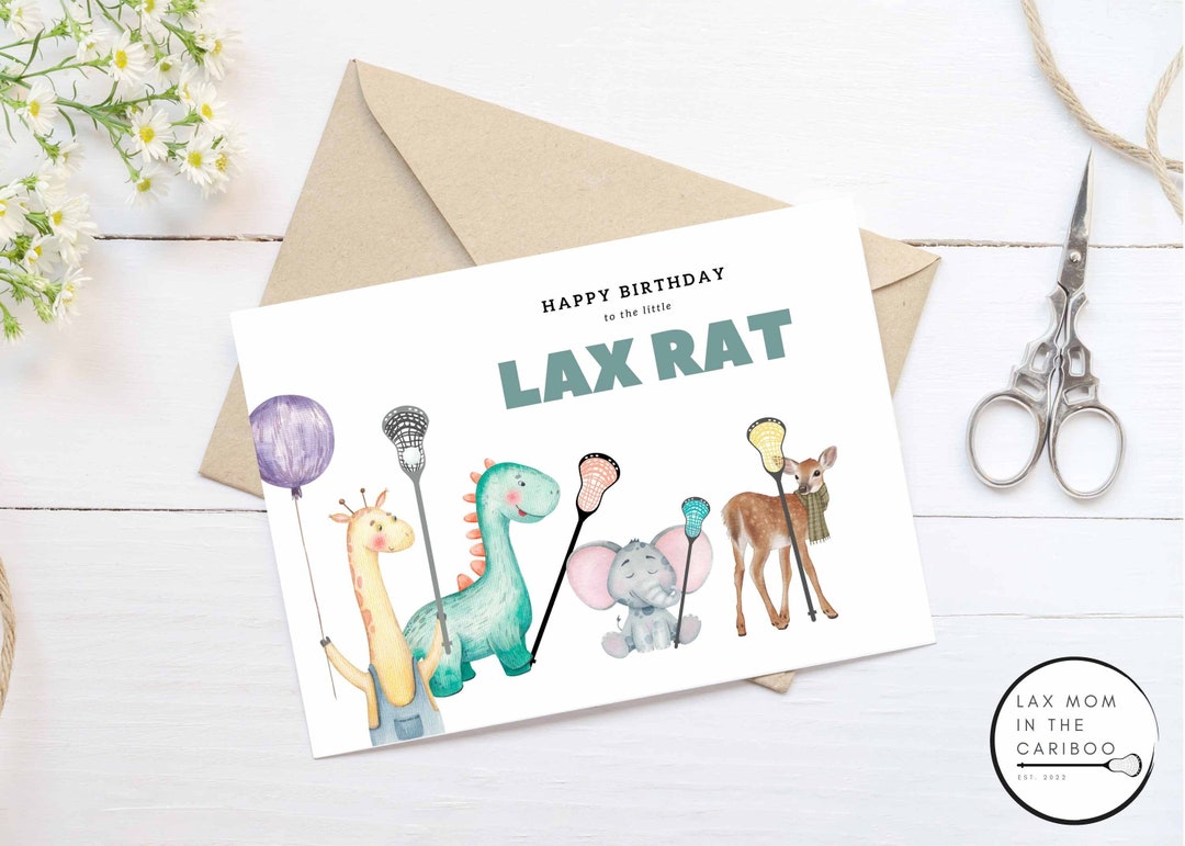 Lacrosse Birthday Card Printable blank Inside 023 Lax Rat Etsy