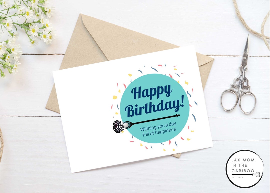 Lacrosse Birthday Card Printable blank Inside 004 HB Etsy