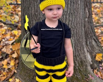 Bumble Bee Costume: Crochet Baby/Toddler Halloween Photo Prop Outfit