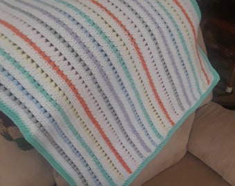 Baby Receiving Blanket, Heirloom Blanket, Baby Blanket, Blanket with Puffs, Baby Shower Gift, New Baby Gift, Nursery blanket
