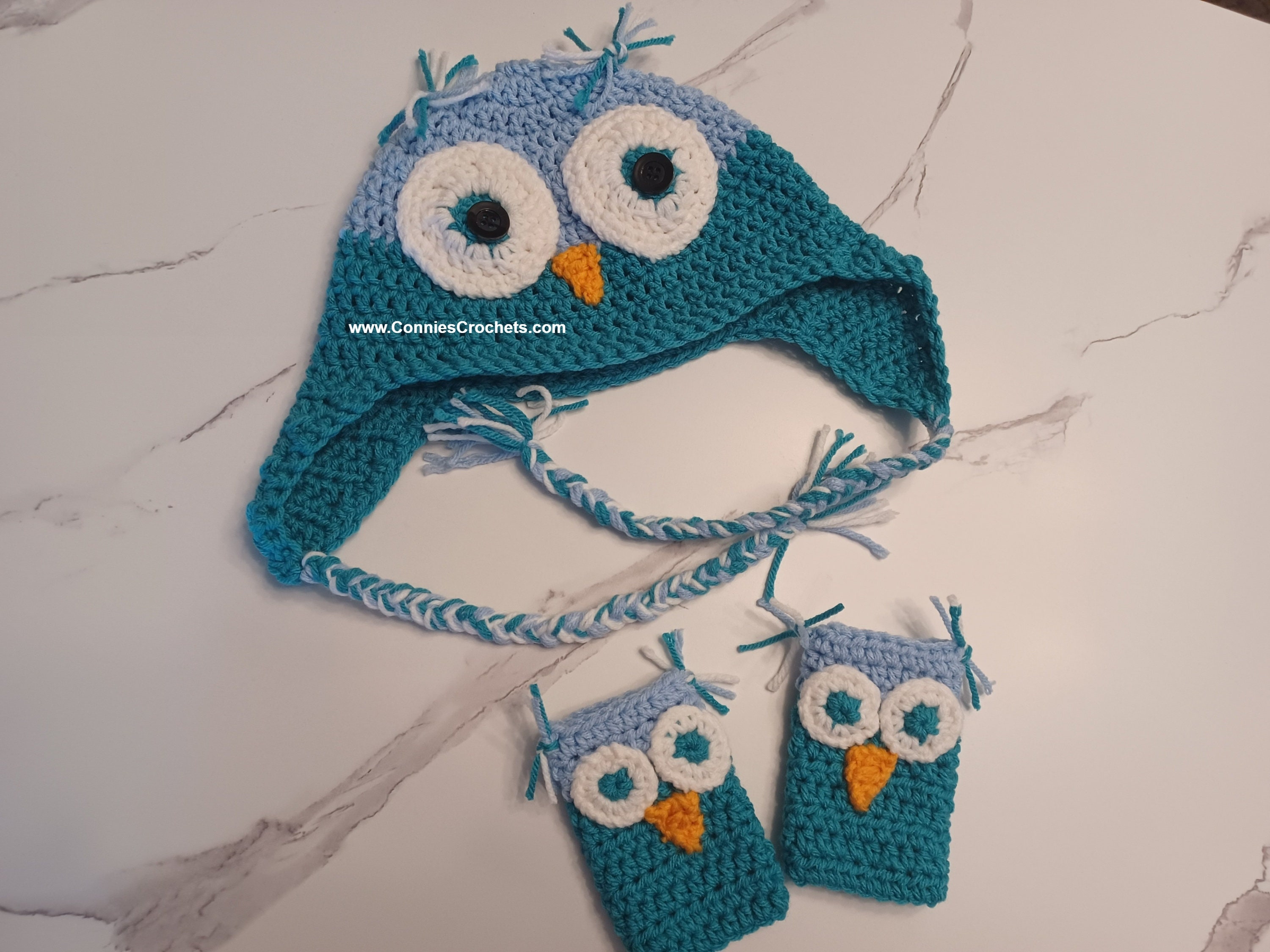 Crochet Owl Hat: Colorful Knit Beanie with Braids