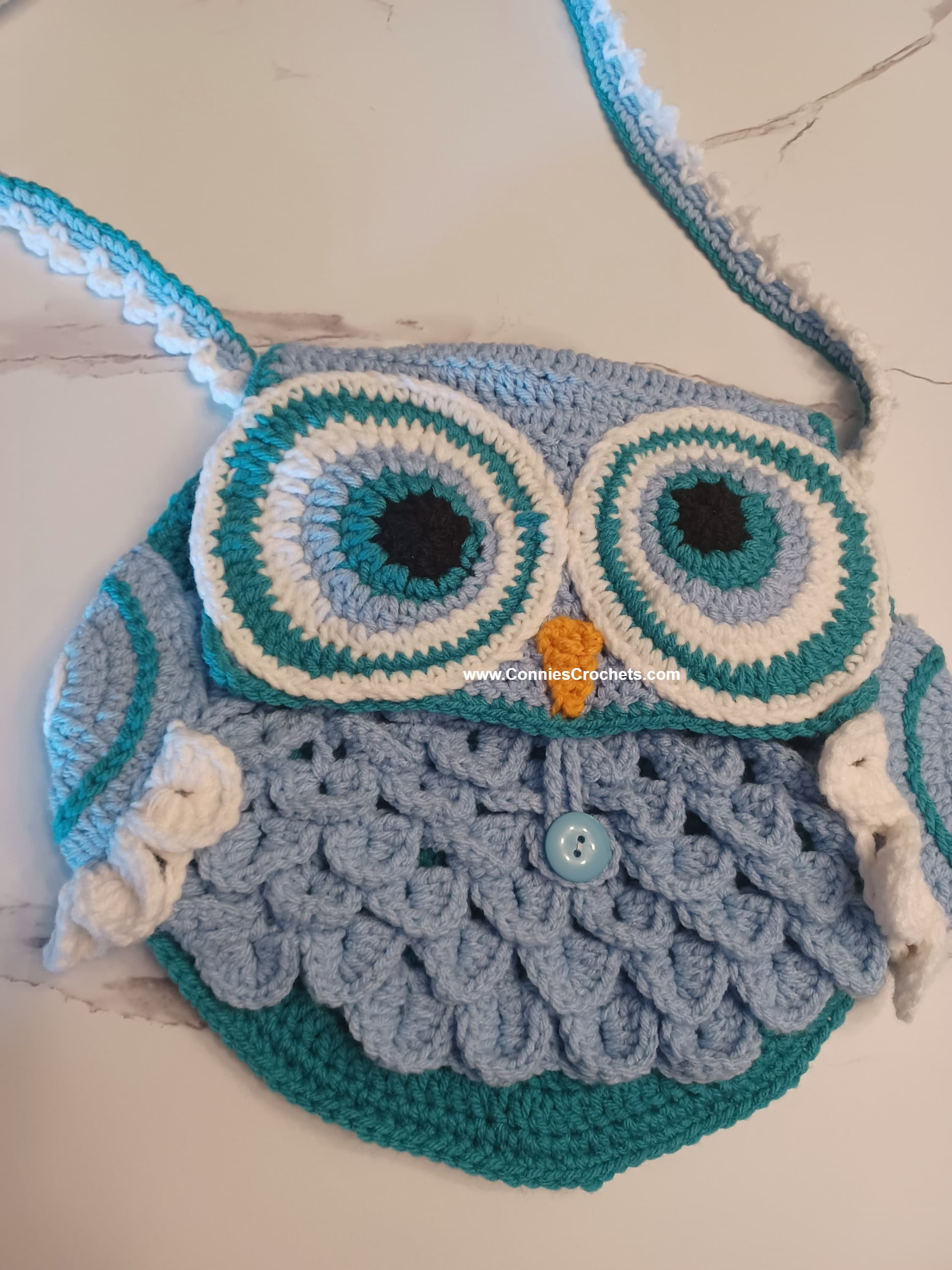 Crochet Owl Purse: Acrylic Yarn Crossbody Bag