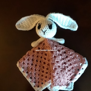 Baby Rabbit Soother Blanket, Baby Comfort Toy, Crocheted Baby Comforter, Bunny Lovey Blanket, Baby Snuggle Blanket, Koala Bear Blanket