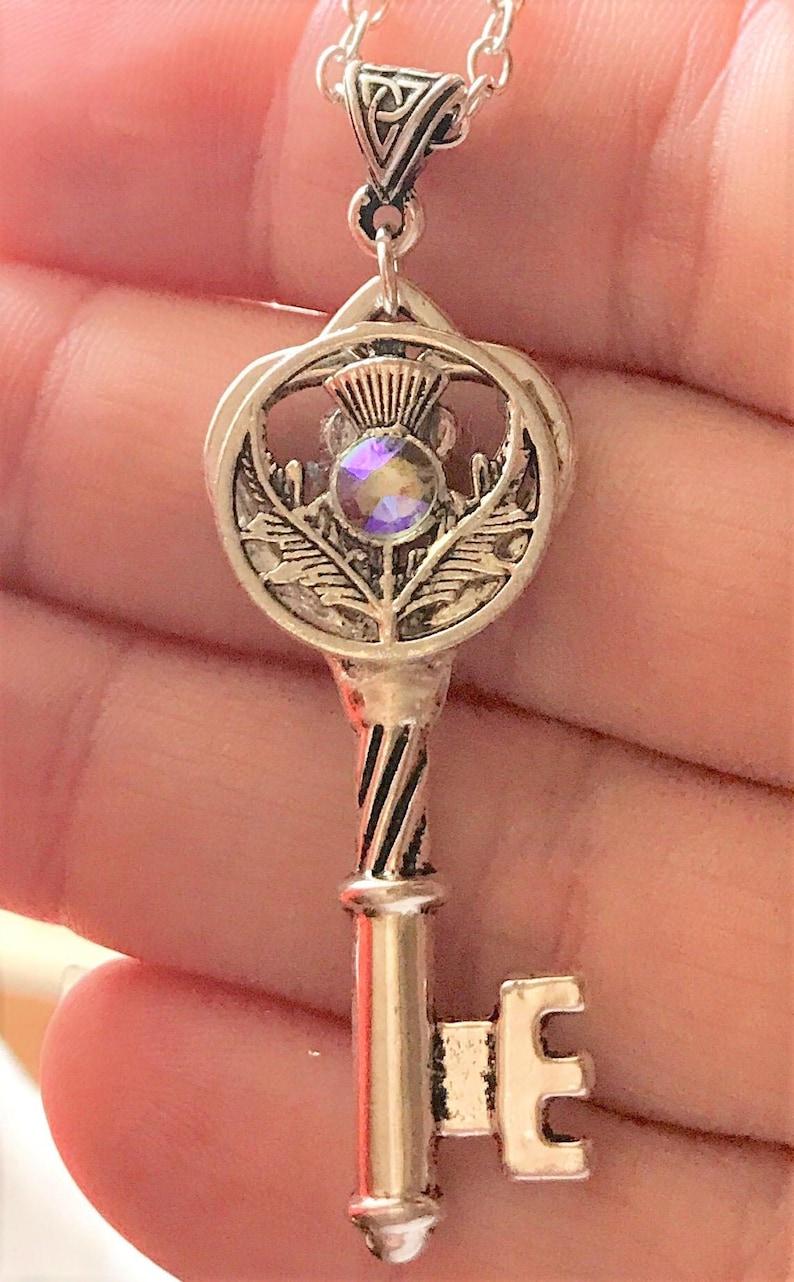 Outlander Scottish Thistle Scotland Celtic Key Knot Silver | Etsy