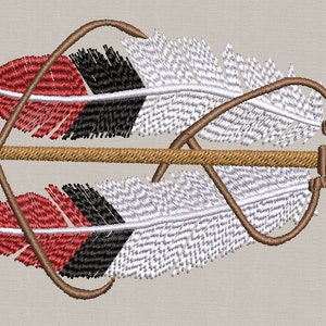 Detailed Feather Arrow Embroidery File | Digital Download Embroidery | Embroidered Design For Embroidery Machine