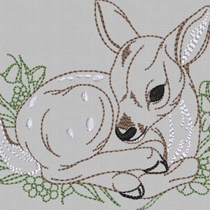 Baby Deer - Fawn Embroidery File | Digital Download Embroidery | Embroidered Design For Embroidery Machine