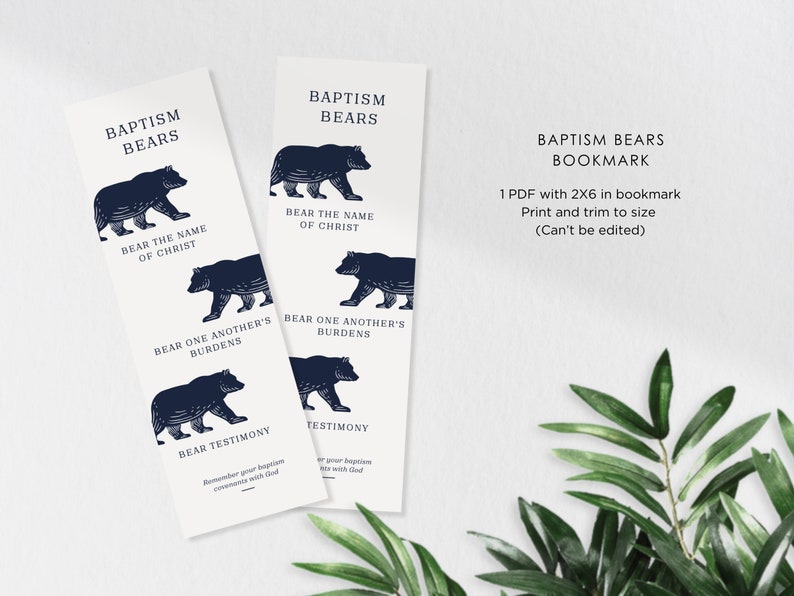 Baptism Bears Printable, LDS Baptism, Baptism Covenants, Great to Be ...
