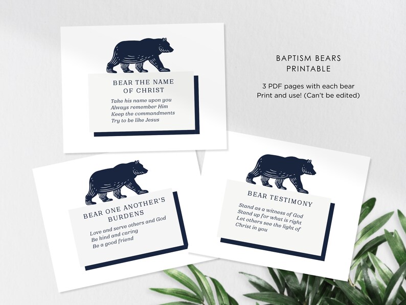 Baptism Bears Printable, LDS Baptism, Baptism Covenants, Great to Be ...