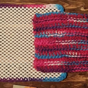 Scrubcloth and Jar Opener Duo - Gemstone Colors - Scrubbie - Dishrag - Washcloth - Reusable Towel - Handcrafted